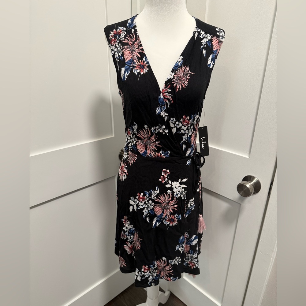 Lulu's Black Floral Mini Dress